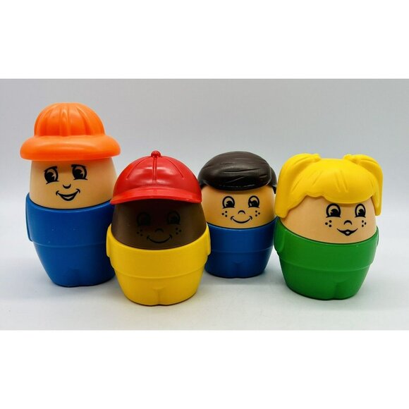 Step 2 Chunky People Construction Worker African American Boy Blond Girl Lot 4 - Picture 1 of 11